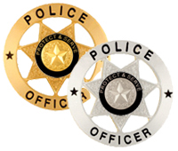 CIRCLE 7-PT STAR POLICE OFFICER BADGES