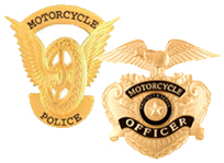 Motorcycle Police Wings and Helmet Badge