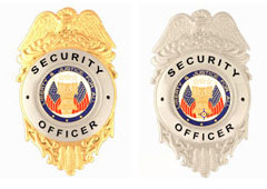 SECURITY EAGLE TOP WITH CIRCLE CENTER BADGES