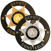 BLACK CIRCLE 7PT STAR DEPUTY CONSTABLE BADGES