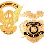 Motorcycle Police Wings and Helmet Badge