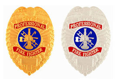 PROFESSIONAL FIRE FIGHTER TEARDROP BADGES